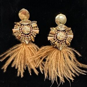Elegant Gold Feather Earrings